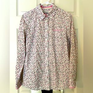 Vintage Banana Republic floral blouse with roll up sleeve option M
